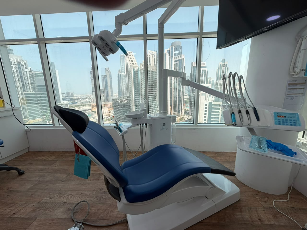 ProAlign treatment room in Dubai with a skyline view